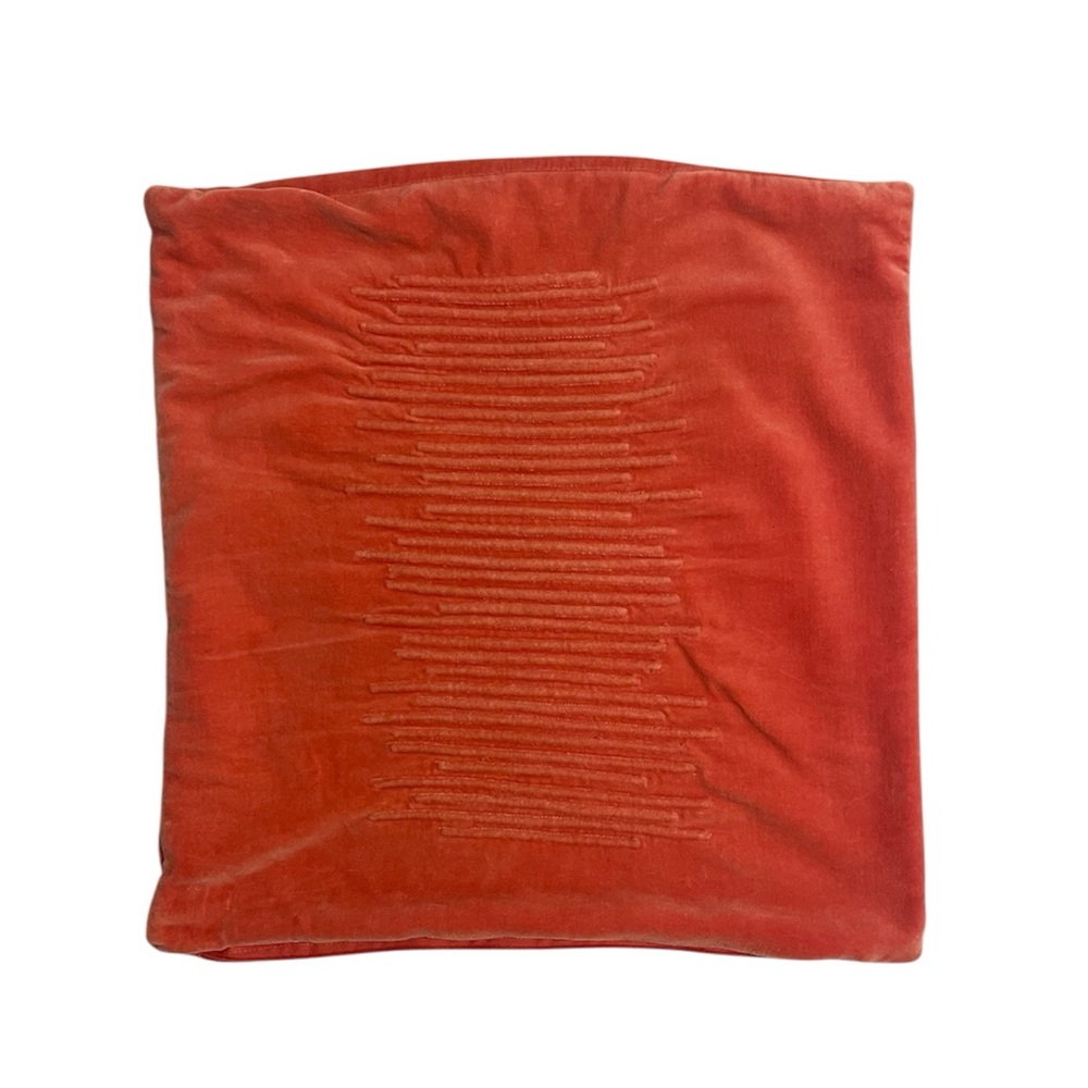 Orange Velvet Pillow Cover 19"x20in
